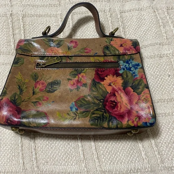 Vintage Patricia Nash Floral Leather Handbag - Picture 3 of 4
